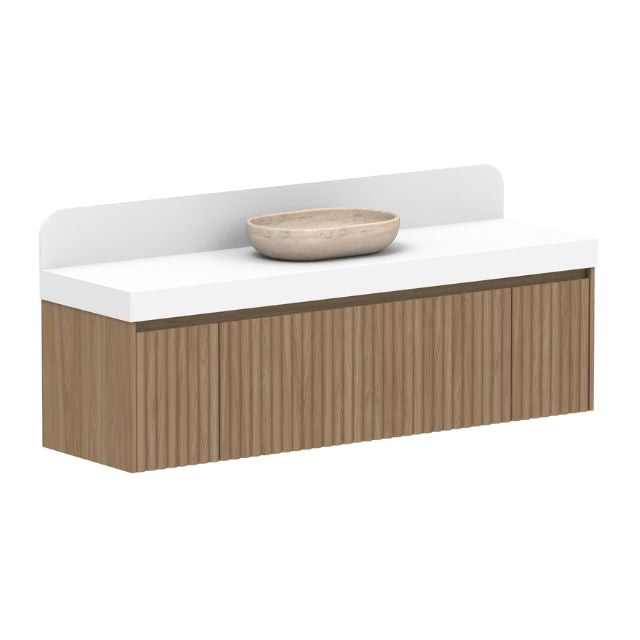 ADP Harper Wall-Mounted Vanity with Durasein Countertop - Modern Bathroom Sink for Small Spaces & Powder Rooms