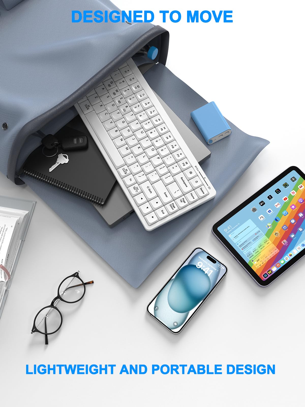 EDJO Wireless Keyboard for Mac & Windows - Bluetooth 2.4G Dual Mode Slim Rechargeable Keyboard for iPad, MacBook, Android, Laptop & Tablet | Ergonomic Design, Portable for Home, Office & Travel Use
