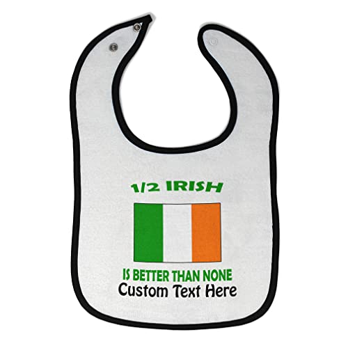 **Personalized Cotton Baby Bibs & Burp Cloths Set for Toddlers - Custom Text, White & Black - Ideal for Baby Showers, Daily Feeding & Mess-Free Playtime**