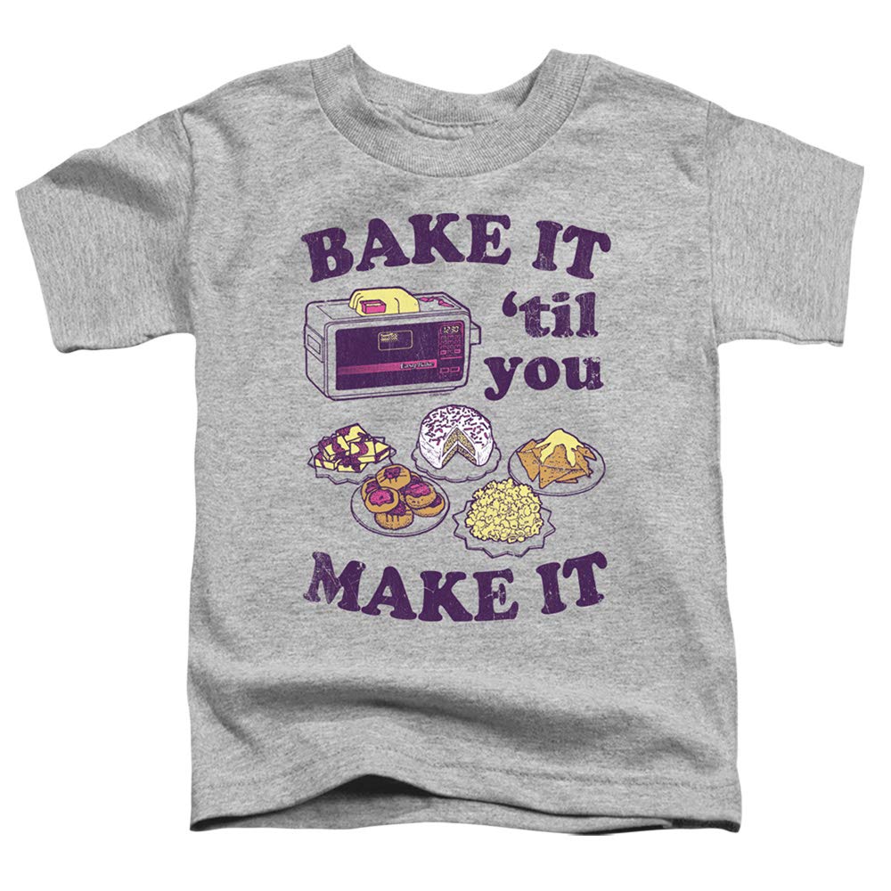 Easy Bake Oven 'Bake It Til You Make It' Unisex Toddler T-Shirt for Boys & Girls - Cute Baking Themed Kids Tee for Playdates & Family Cooking Activities