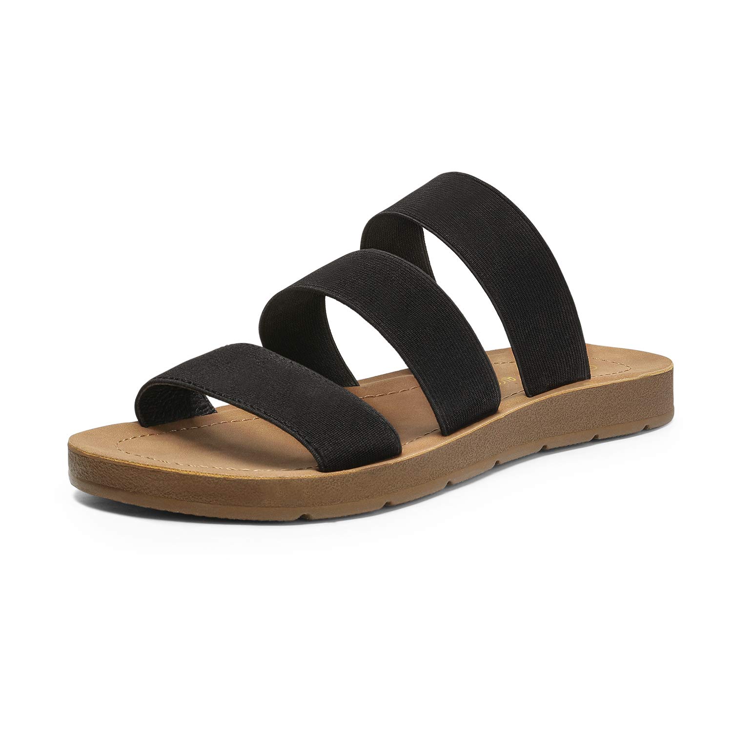 DREAM PAIRS Women's Comfortable Flat Slide Sandals - Open Toe Slip-On Summer Sandals with Cushioning - Perfect for Beach, Pool, and Casual Outings