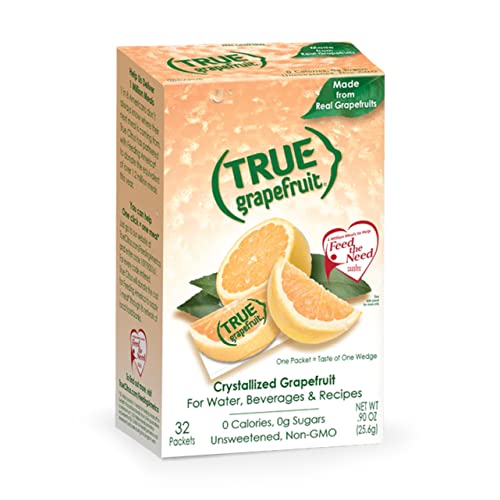 TRUE GRAPEFRUIT Water Enhancer Drops (32 Packets) | Zero Calorie, Sugar-Free, Unsweetened Water Flavoring | Made with Real Grapefruit Extract | Perfect for Hydration, Fitness, Office & Travel | Great for Water Bottles, Sparkling Water & Healthy Recipes