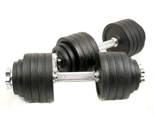 Adjustable Cast Iron Dumbbell Set (40-200 Lbs) - Black Paint with Stainless Steel Handle - Perfect for Home Gym, Strength Training & Weightlifting Workouts