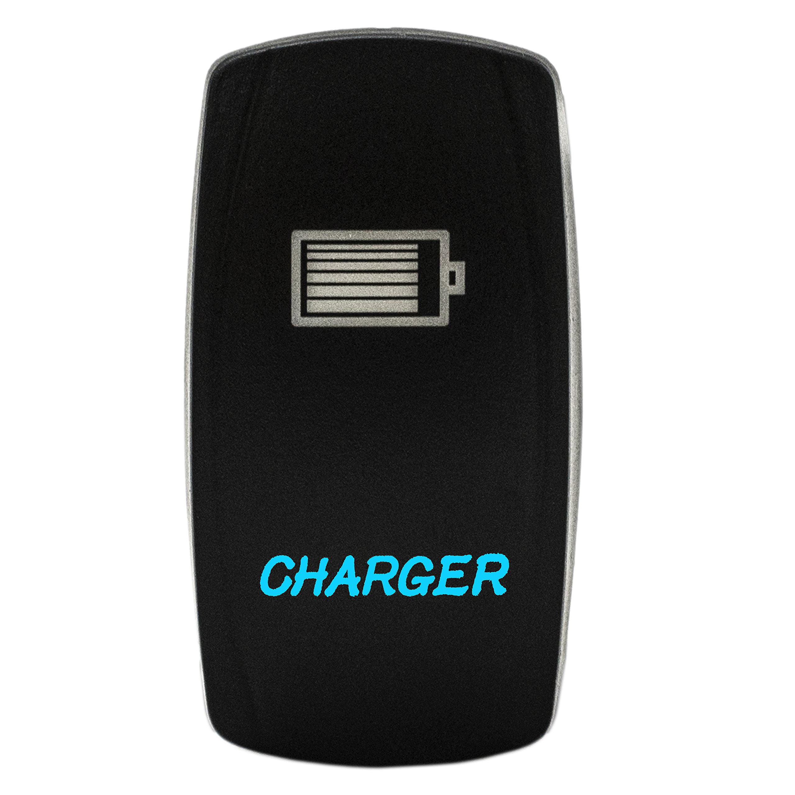 12V Blue Laser Rocker Switch - Universal On/Off Power Control for Car Charger, Boat, RV & Marine Applications - Durable Waterproof Toggle Switch for Automotive Electronics