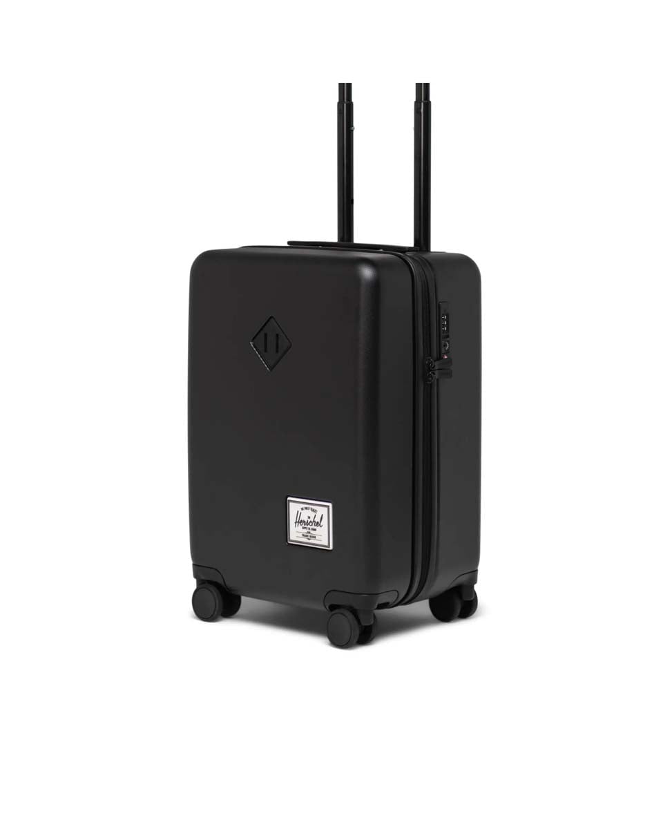 Herschel Heritage Hardshell Carry On Luggage - Black | Lightweight Durable Suitcase for Air Travel & Weekend Getaways