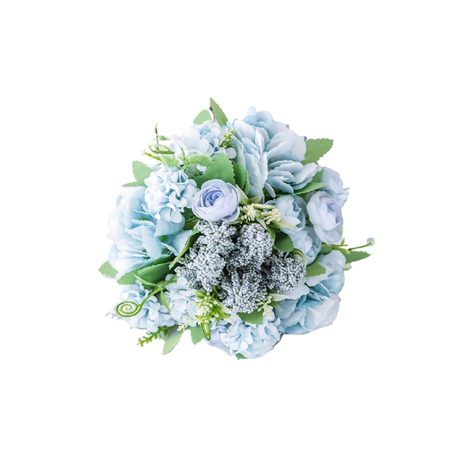 Galand Artificial Silk Rose Bouquet - Nordic Style Blue Silk Flowers for Wedding Decor, Home Decoration, Table Centerpiece, Bridal Shower & Party Arrangements