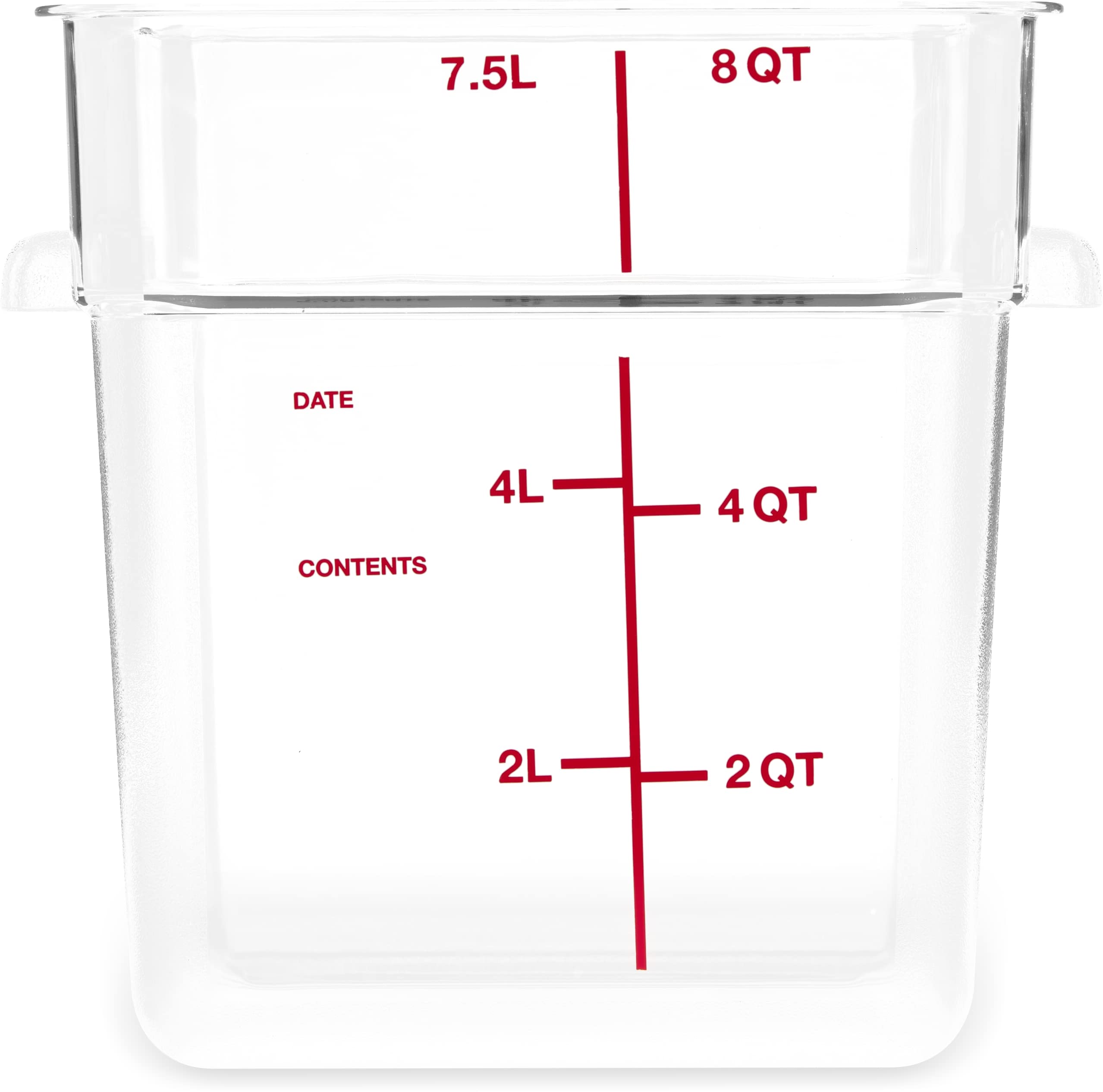 Stackable 8-Quart Clear Polycarbonate (PC) Square Food Storage Container by Carlisle FoodService - Ideal for Catering, Buffets, Restaurants & Commercial Kitchens - Durable, BPA-Free & Dishwasher Safe