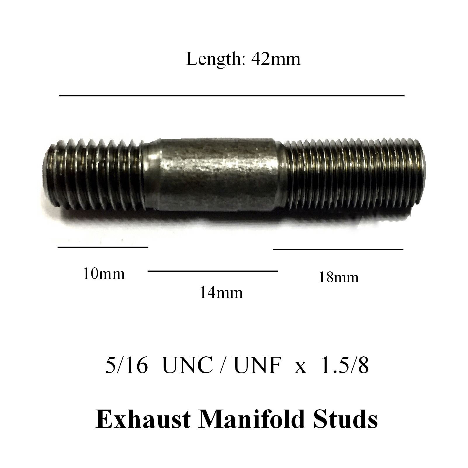 High-Quality SMART HOME 8-Piece Exhaust Inlet Manifold Stud Kit - 5/16 UNC/UNF x 1.5/8, 42mm Length - Perfect for Automotive Repair & Engine Maintenance