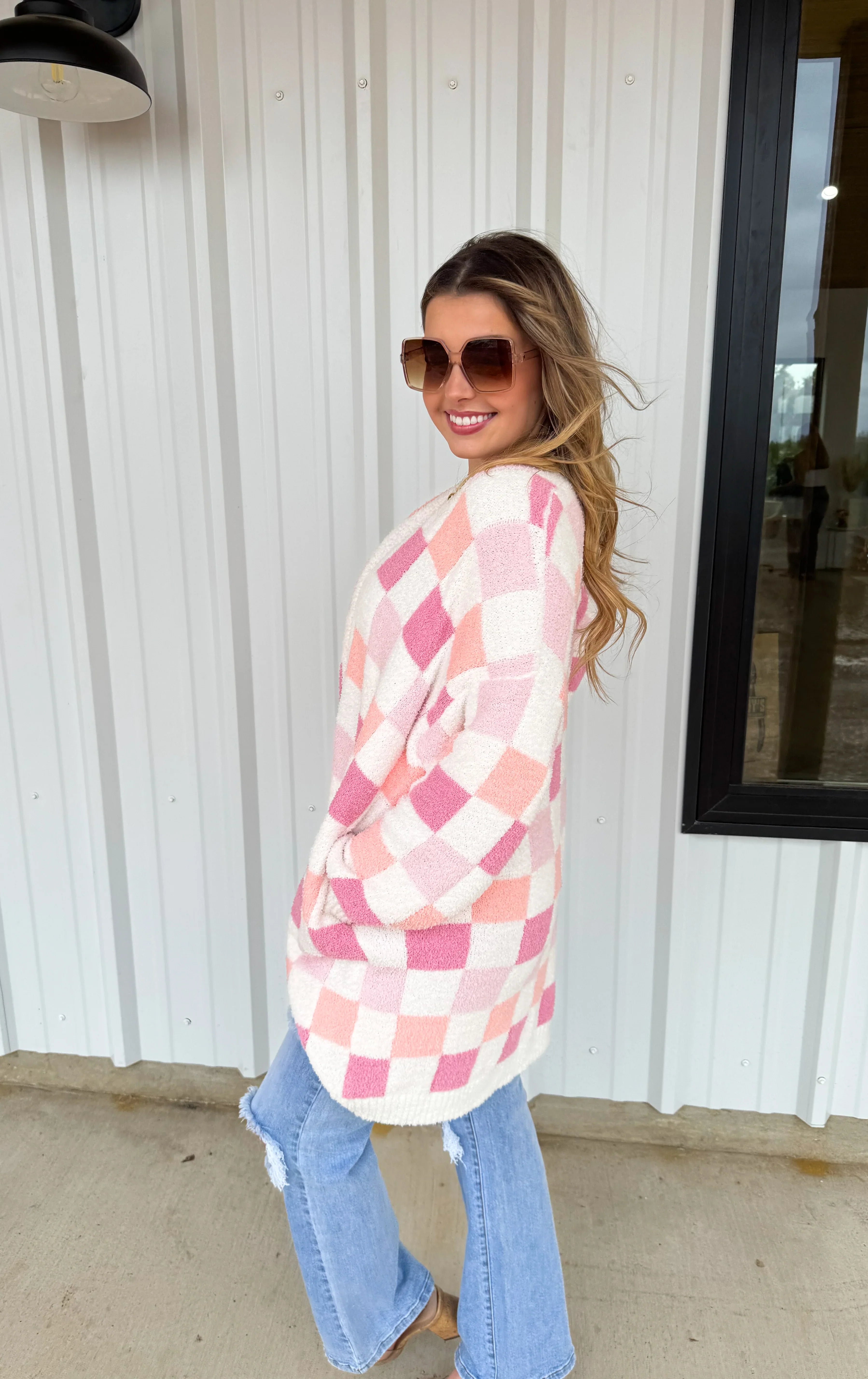 PREORDER: Easter Cloud Cardigan - Floral & Geometric Print Sweater | Cozy Spring Cardigan for Women | Perfect for Easter Brunch & Spring Outfits
