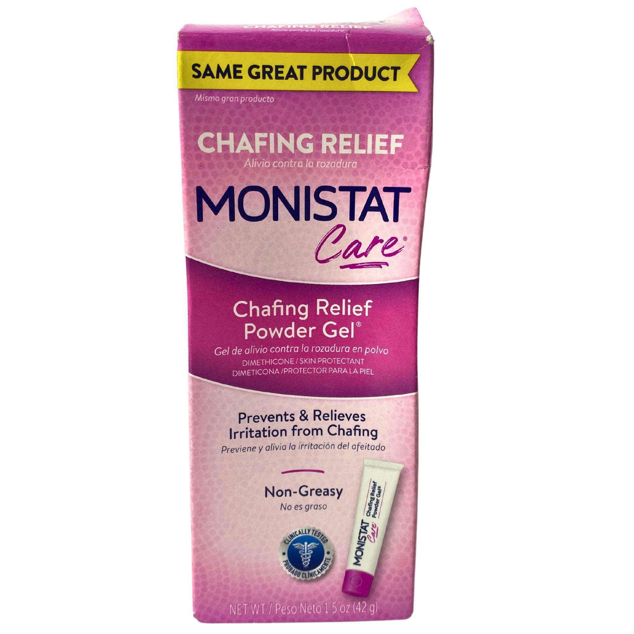 Monistat Care Chafing Relief Powder Gel - Non-Greasy Friction Defense, 1.5 oz (46-Pack) - Perfect for Thigh Chafing Prevention & Skin Irritation Relief During Sports, Travel & Daily Activities