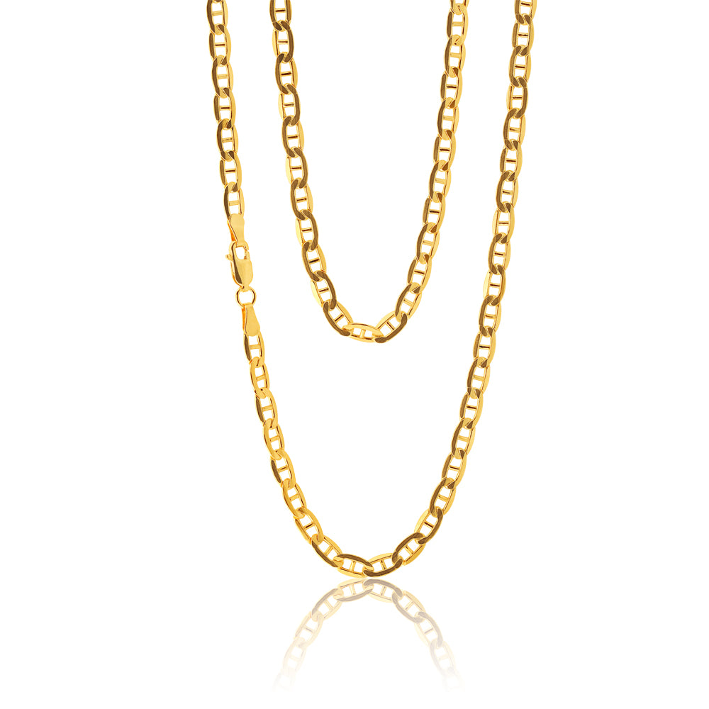 9ct Silver Filled Flat Anchor Chain - 100 Gauge, 55cm Length - Perfect for Necklaces, Bracelets & Jewelry Making