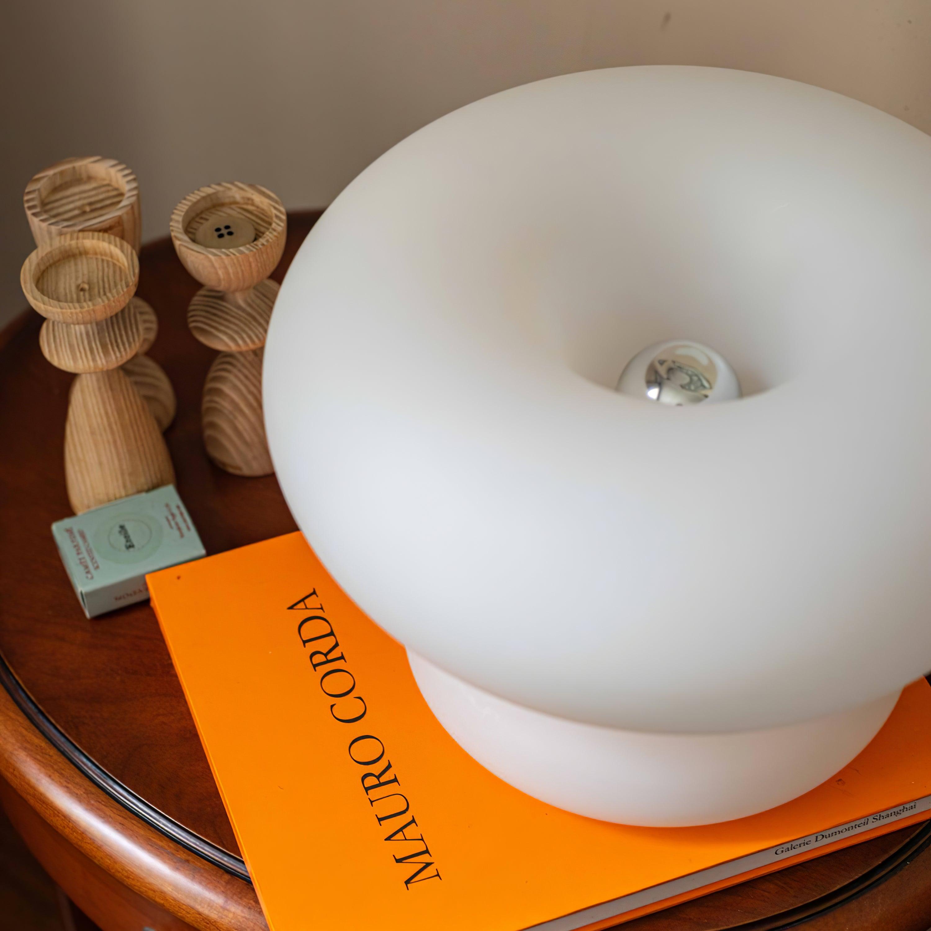 Modern Donut Table Lamp - Stylish & Decorative LED Night Light for Bedroom, Living Room, or Office - Perfect for Reading, Relaxing & Creating Cozy Ambiance