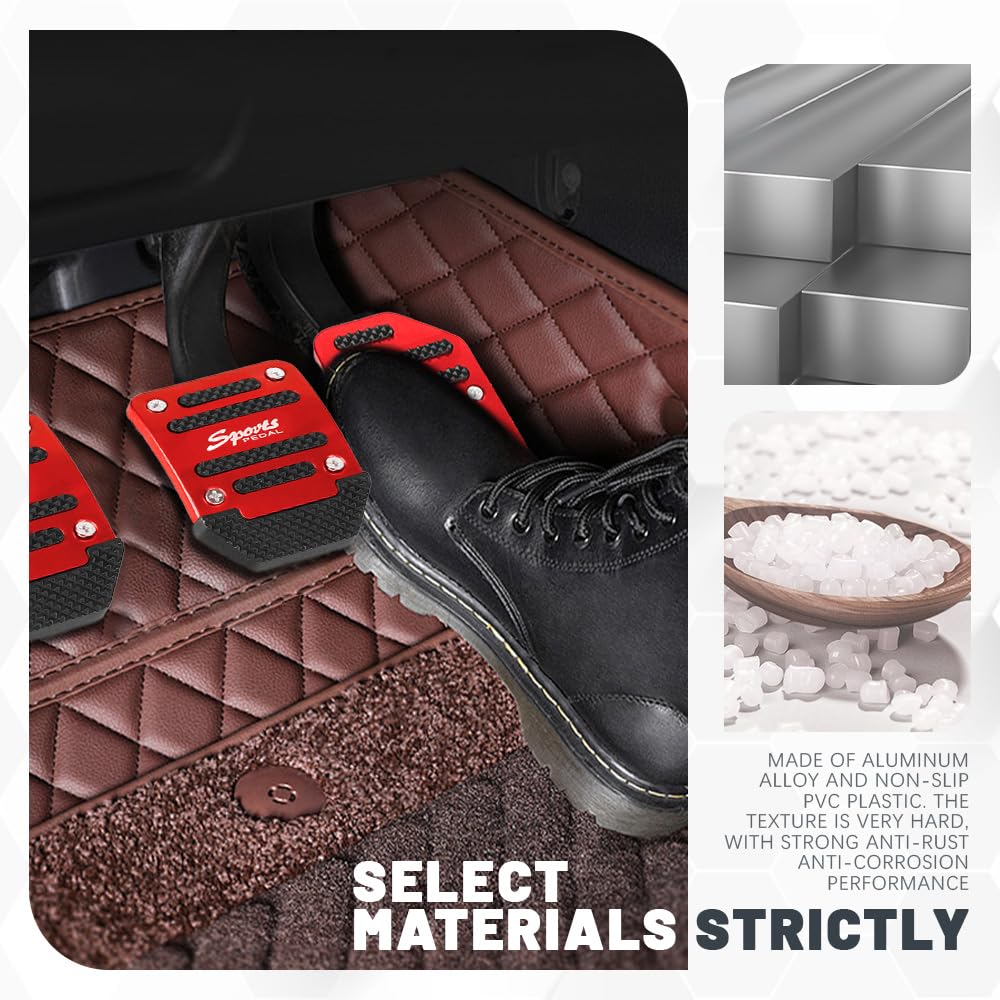 3PCS Non-Slip Aluminum Car Pedal Covers for Manual Transmission - Sporty Driving