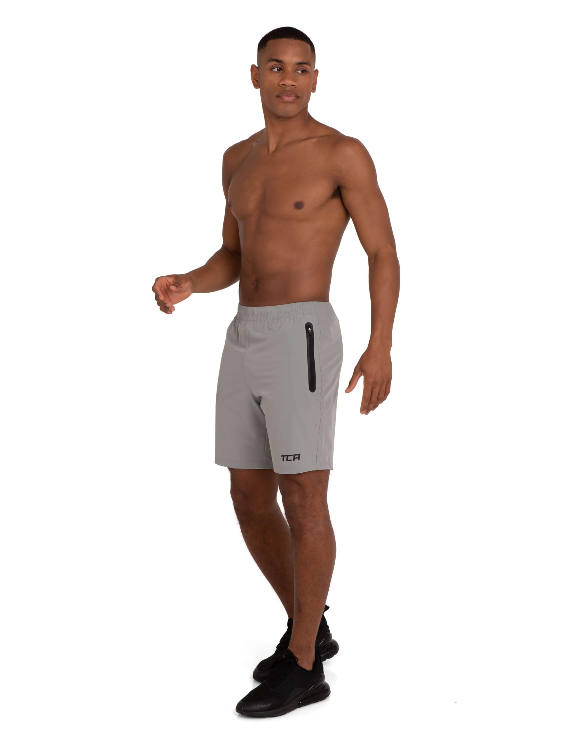 TCA Elite Tech Men's Gym Athletic Workout Running Shorts with Zipper Pockets - Lightweight Breathable Training Shorts for Running, Basketball & Gym Workouts