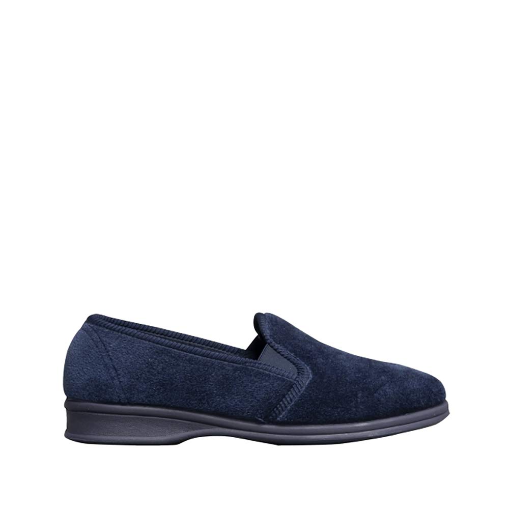 Mirak Shepton Men's Slip-On Slippers - Classic Comfort House Shoes for Indoor & Outdoor Use - US Size 10.5 Navy Blue - Perfect for Lounging, Travel & Home Relaxation