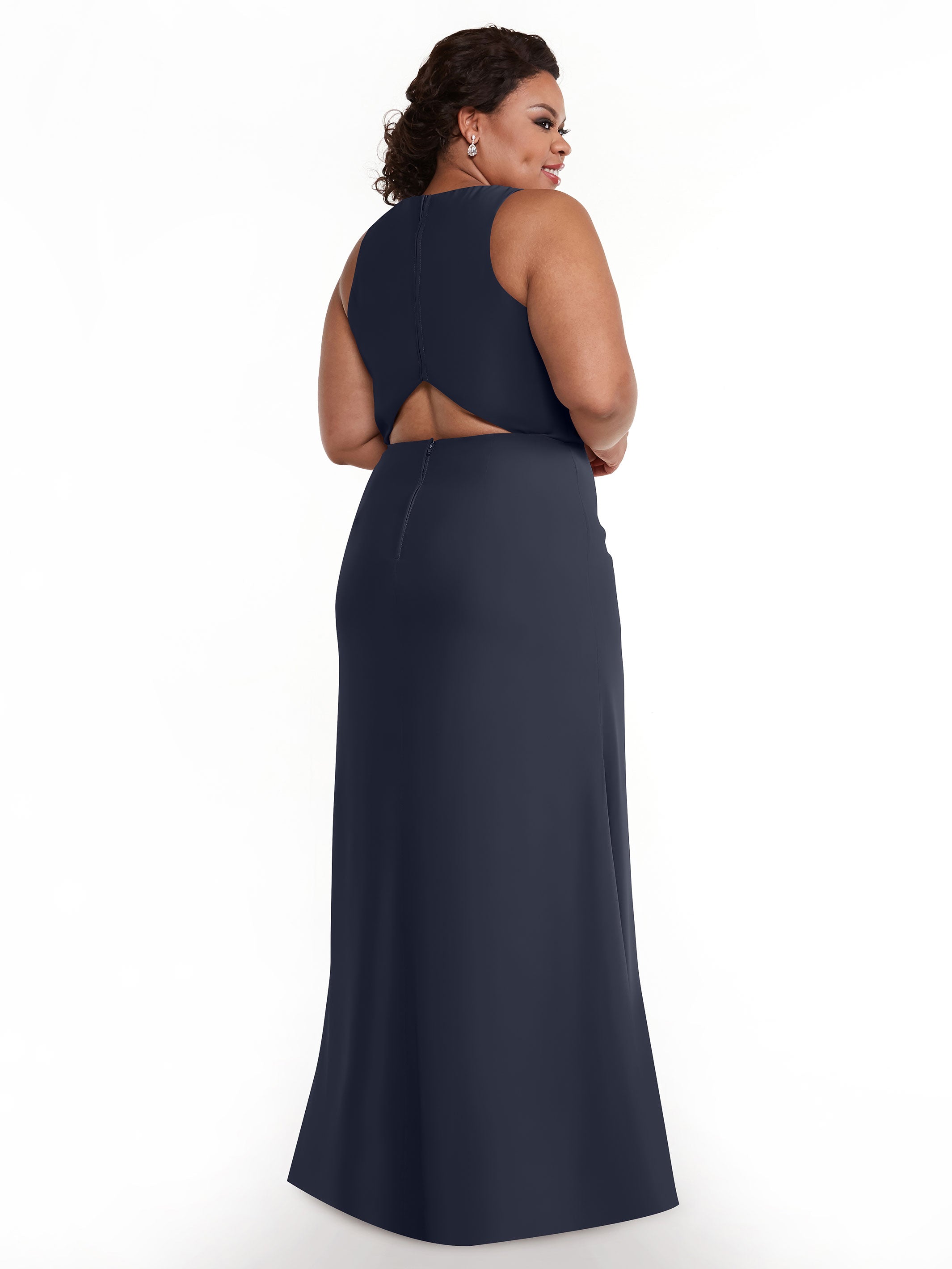 Elegant 80175 Chiffon A-Line Bridesmaid Dress with Plunging Halter Neckline - Perfect for Weddings, Formal Events & Special Occasions