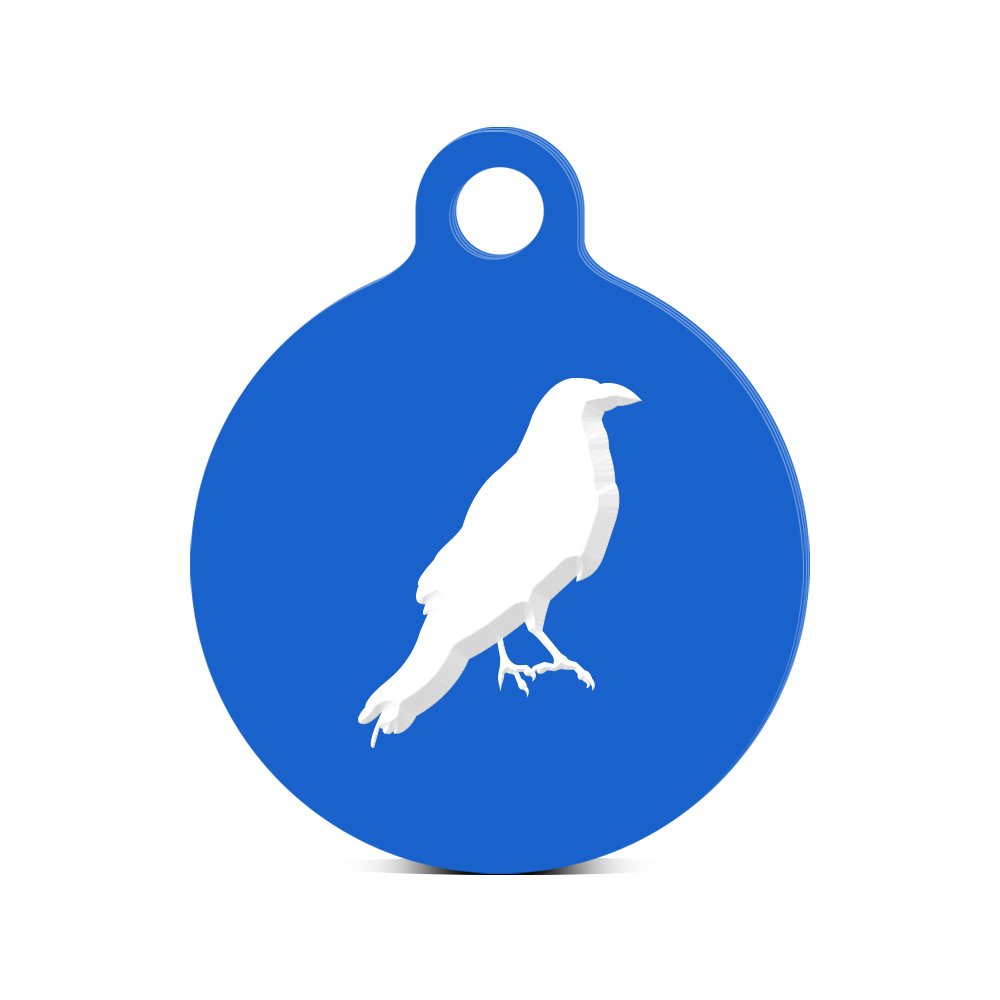 Engraved Crow Round Keychain with Tab - Assorted Colors (Raven Blackbird) - Perfect for Gifts, Home Decor & Outdoor Adventures