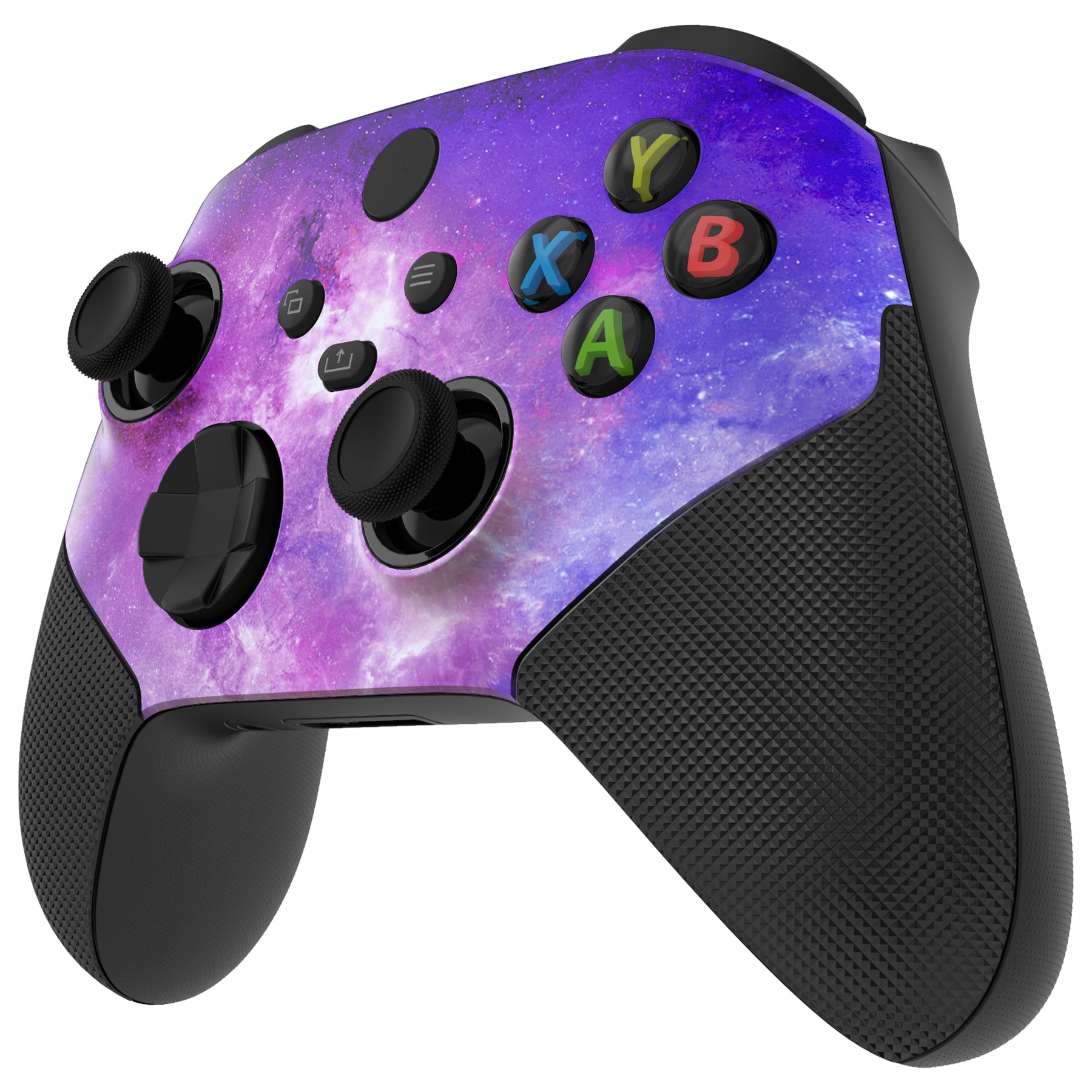 eXtremeRate Nebula Galaxy ASR Version Performance Rubberized Grip Front Housing Shell with Accent Rings for Xbox Series X/S Controller - Enhanced Comfort for Gaming, Perfect for Long Play Sessions & Competitive Gaming (Model FX3C1003)