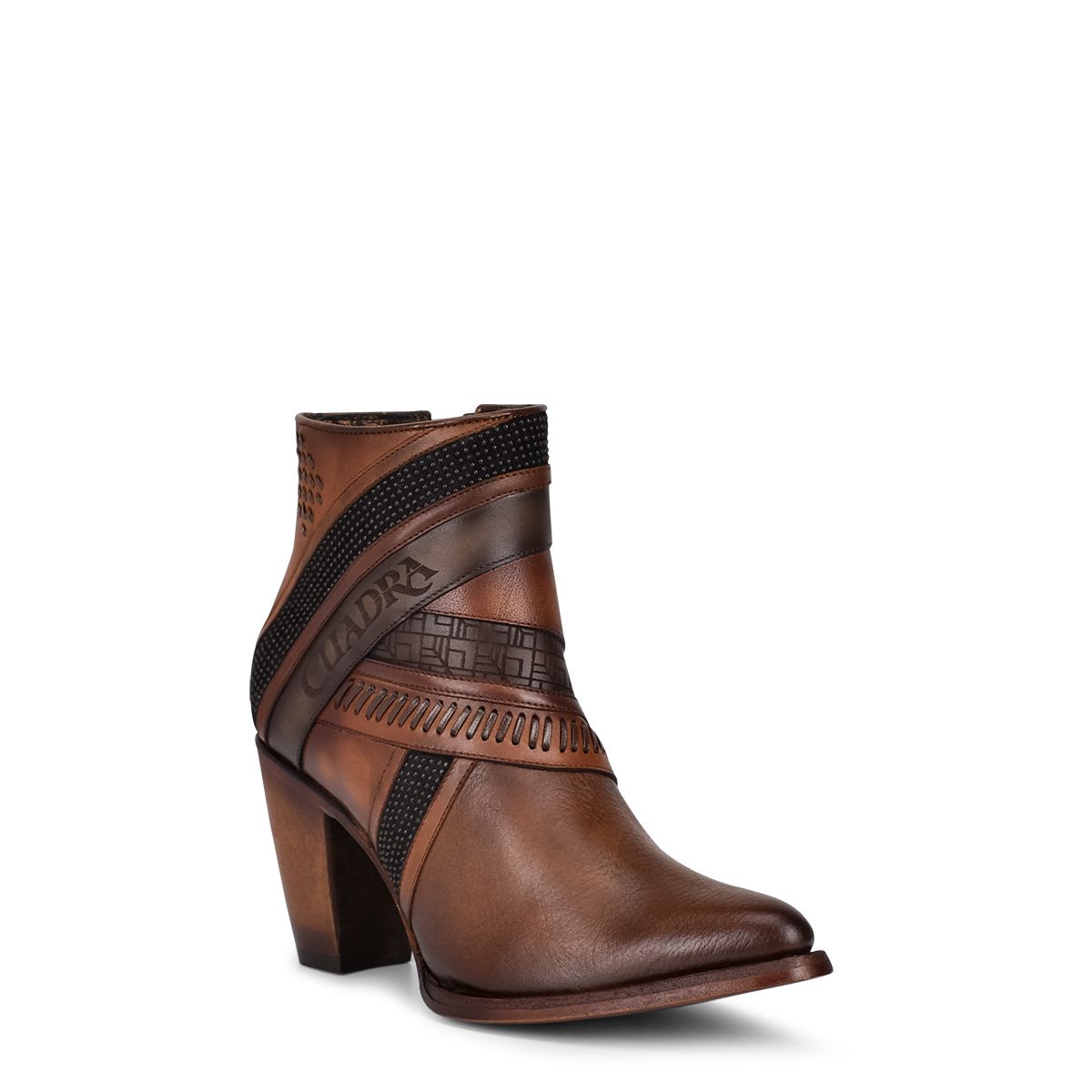 3F86RS Women's Western Ankle Boots - Genuine Deer Leather, Cuadra Honey Paris Texas Style - Perfect for Cowgirl Fashion, Country Rides & Outdoor Adventures