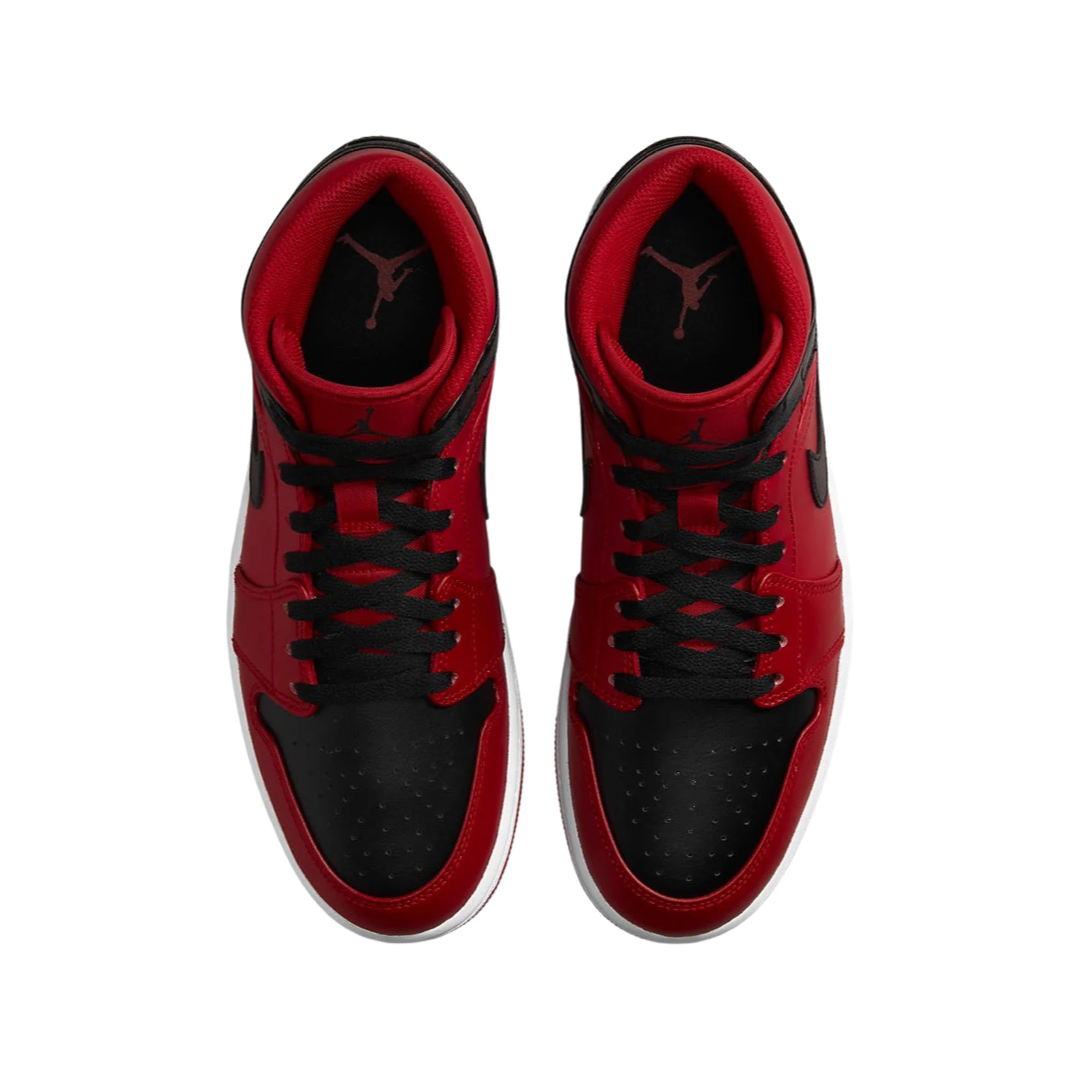 Air Jordan 1 Mid Reverse Bred Gym Red Black White Basketball Shoes - Stylish Sneakers for Men & Women, Perfect for Streetwear, Gym & Casual Wear