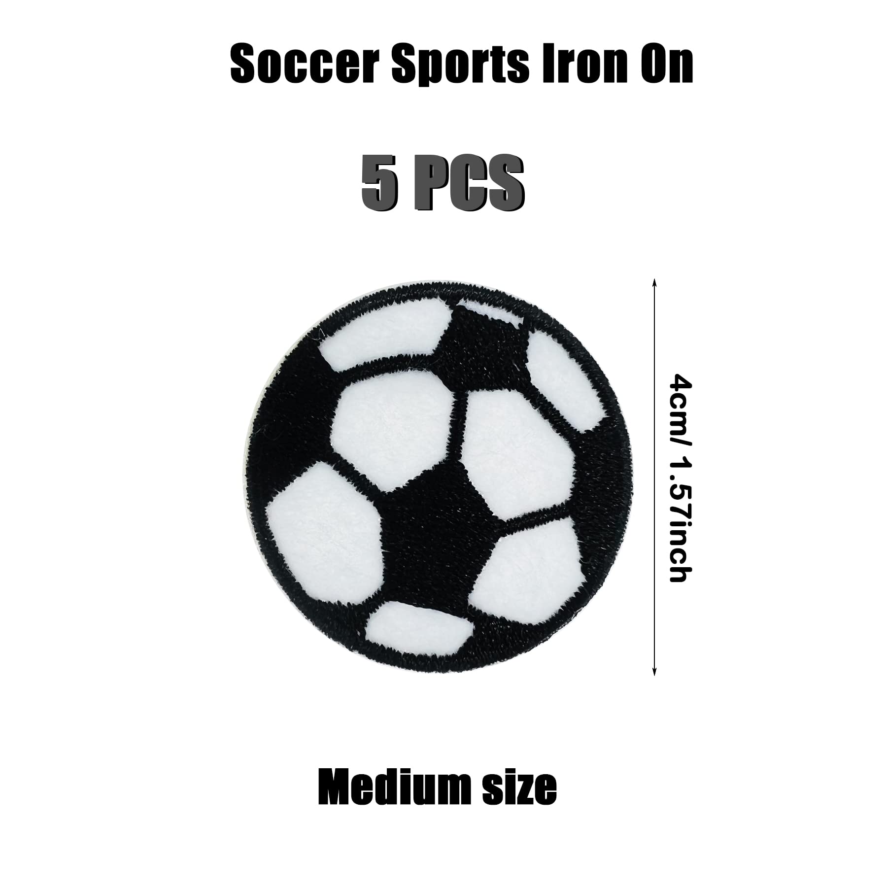 15PCS Soccer Ball Iron On Patches - Embroidered Sewing Repair Patches for Jeans & Clothing - DIY Fabric Applique - Black (JM002001) - Perfect for Customizing Jackets, Bags & DIY Crafts