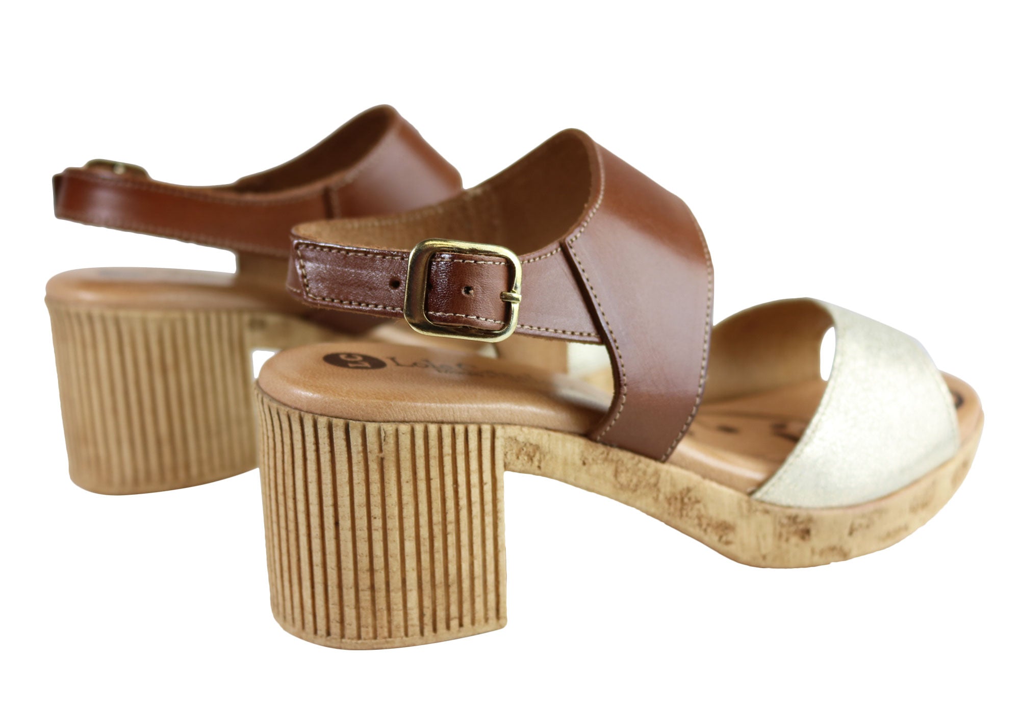 Lola Canales Mia Women's Comfort Leather Mid Heel Sandals - Handmade in Spain - Perfect for Summer Outings, Weddings & Office Wear