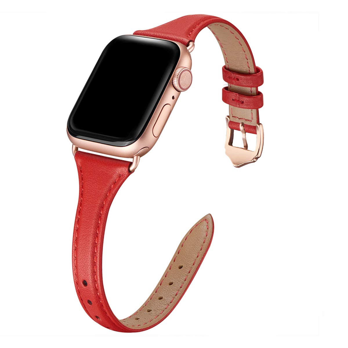 Premium Genuine Leather Apple Watch Bands for Women - Compatible with 38mm 40mm 41mm 42mm 44mm 45mm 49mm iWatch Ultra SE & Series 8/7/6/5/4/3/2/1 - Slim & Thin Replacement Wristband for Workout, Office & Everyday Wear