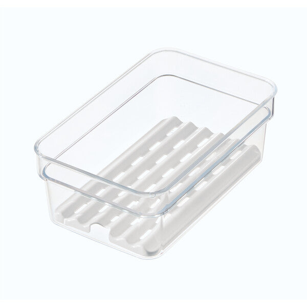 Fresh Large Short Bin with Insert Tray - Durable Storage Container for Kitchen, Bathroom & Office Organization