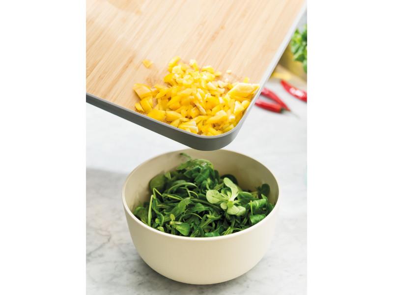 BergHOFF Leo 16.25 Inch Bamboo Cutting Board with Non-Slip Rubber Feet - Durable Grey Wood Chopping Board for Kitchen, Meat, Vegetables & Fruits - Perfect for Home Chefs & Food Prep