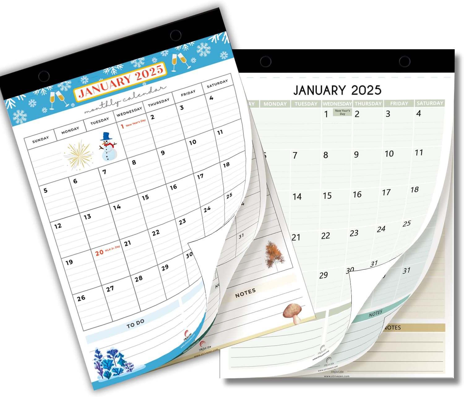 Strive Zen Magnetic Refrigerator Calendar 2025-2026 - A5 Size Dry Erase Fridge Planner for Family & Office - January 25 to December 26 - Perfect for Scheduling, Appointments & Meal Planning - Ideal for Kitchen, Home & Workspace Organization