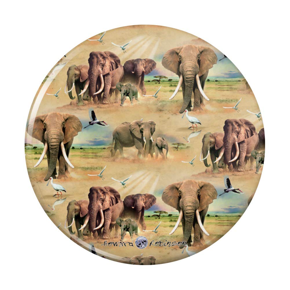 African Elephant Herd Pattern Fridge Magnets - Strong Magnetic Kitchen Decor for Refrigerator, Whiteboard & Office Use - Perfect for Holding Photos, Notes & Shopping Lists