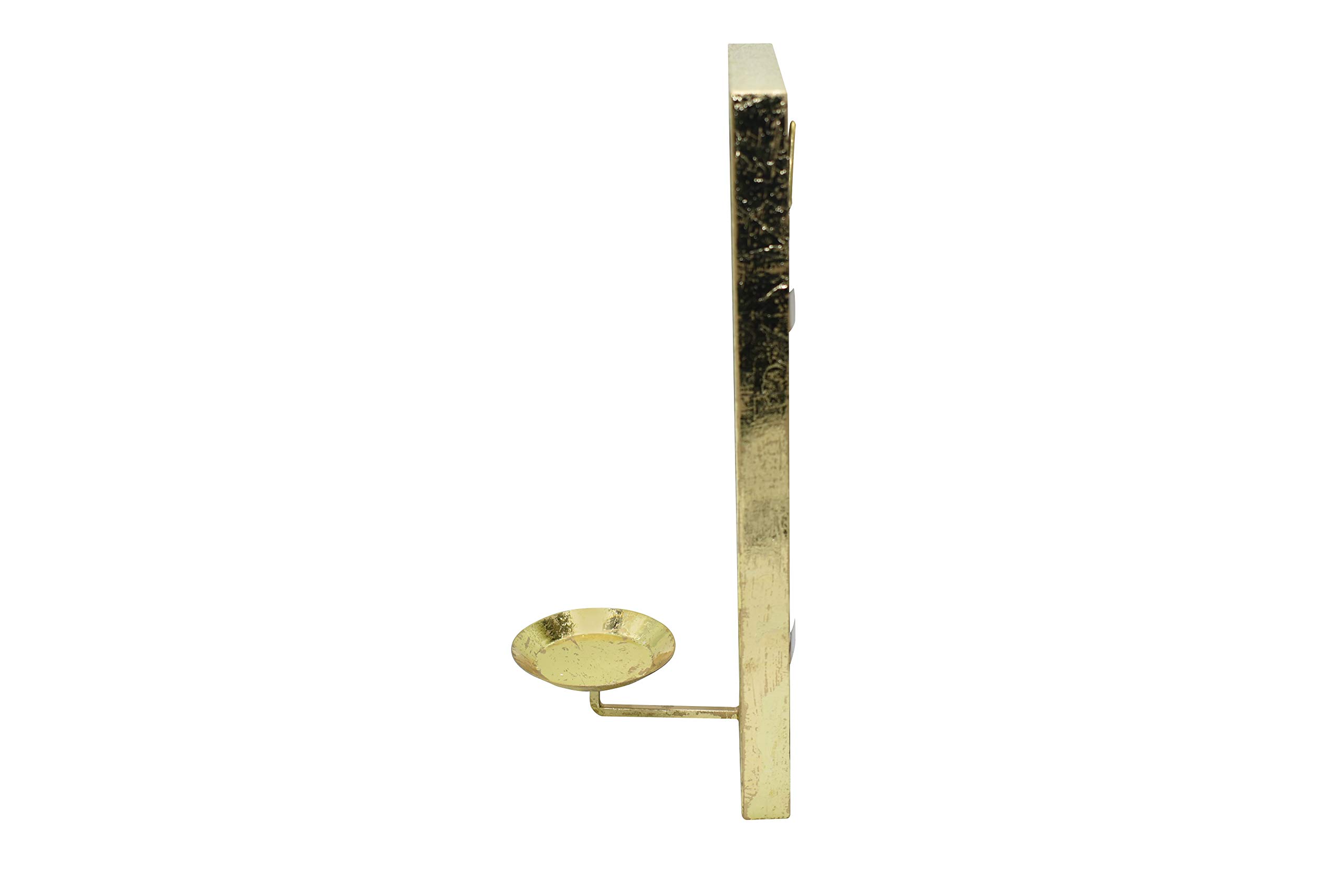 Nature's Decorations Wall Sconce - Pastel Grey with Gold Finish, Modern Candle Holder for Bedroom, Living Room & Dining Room Decor
