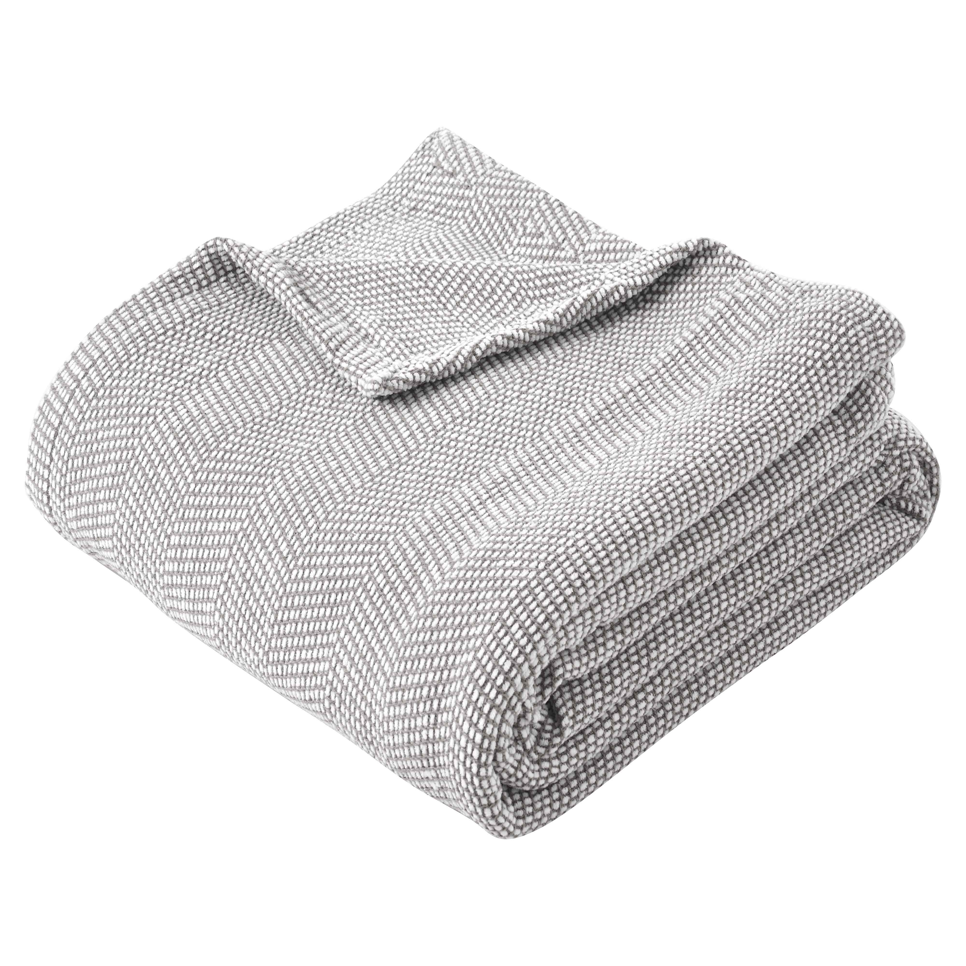 Soft Maya Chenille Herringbone Cotton Blanket - Medium Weight Throw for Bed, Sofa & Couch - Cozy Home Decor & Gift Idea