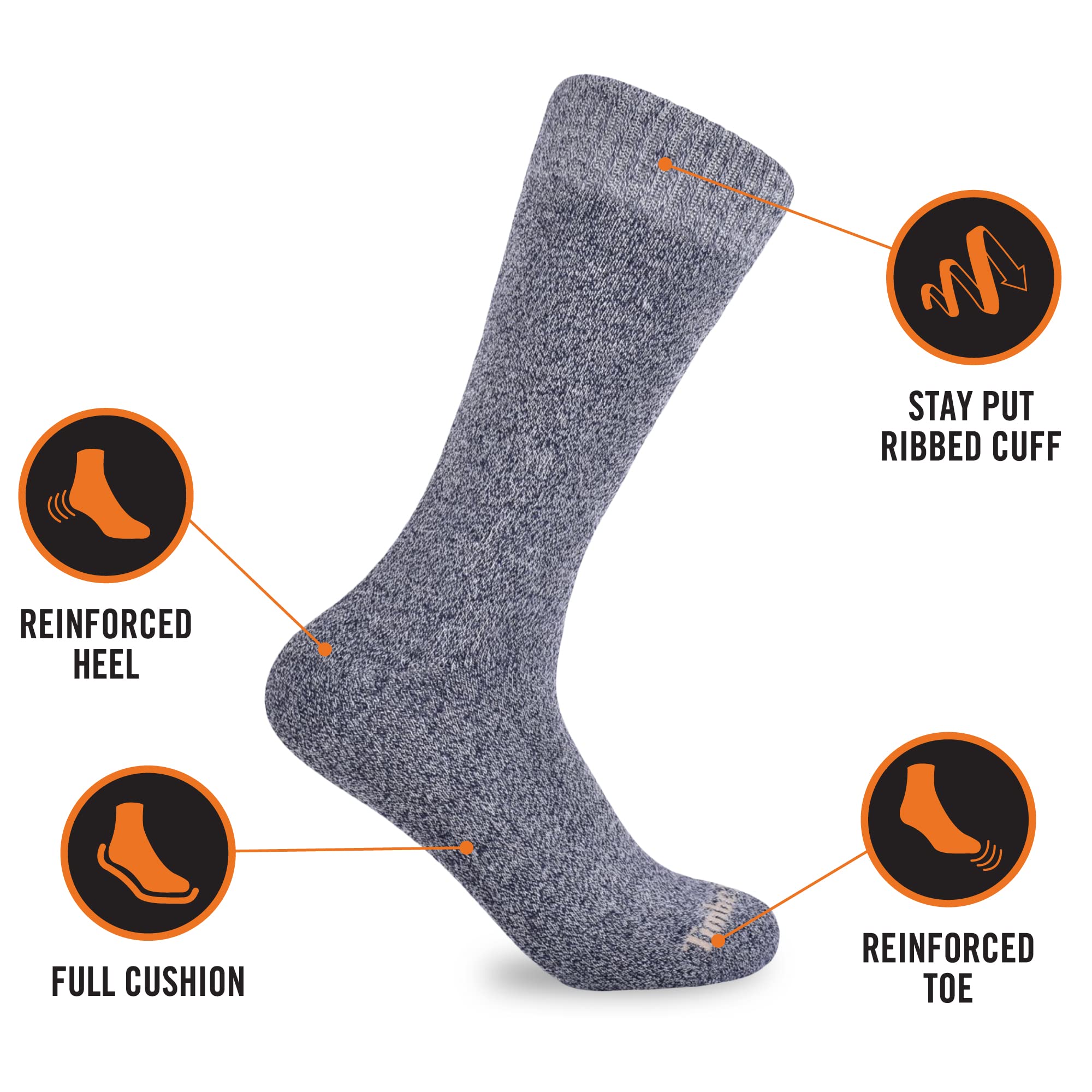 Timberland Women's Ribbed Marled Boot Socks - 3 Pairs Pack, Warm Knit Socks for Winter, Hiking & Outdoor Activities, Comfortable Casual Wear with Boots
