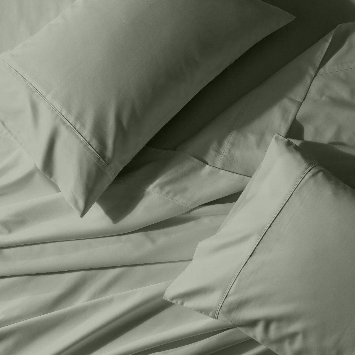 Royal Tradition 650-Thread-Count Cotton Blend Twin XL 3-Piece Bed Sheet Set - Soft & Breathable Sage Green Sheets for College Dorms, Guest Rooms & Extra Long Beds