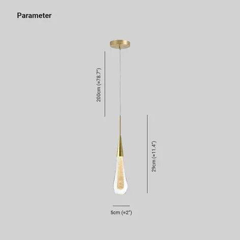 Modern Teardrop Pendant Light - Minimalist Bedside Lamp for Bedroom, Living Room & Dining Room - Sleek Hanging Light Fixture for Home Decor