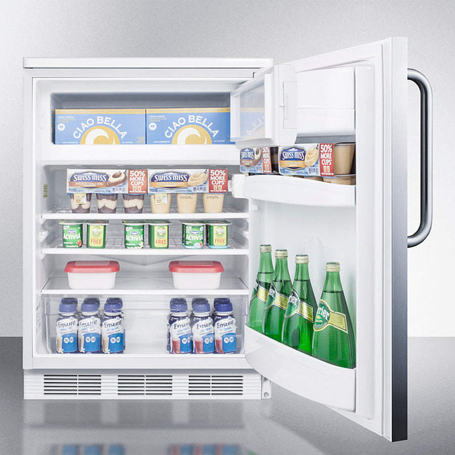 Accucold 24-Inch Wide Stainless Steel Refrigerator Freezer with Glass Door - CT66LWSSTB - Perfect for Home, Office, or Commercial Use