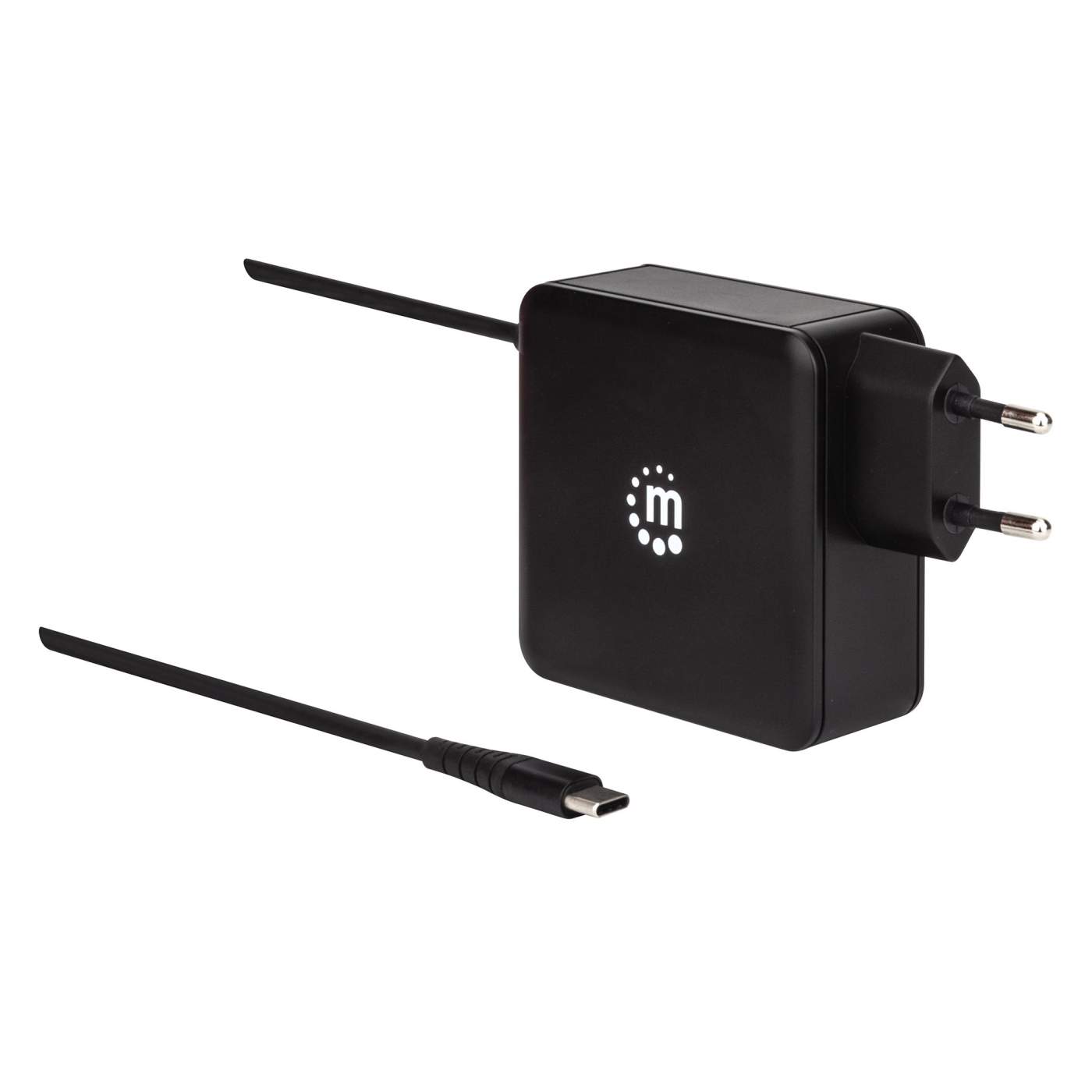 60W USB C Wall Charger with Built-in Cable - Fast PD Charging for iPhone, MacBook, Samsung & More | Home, Office & Travel Use