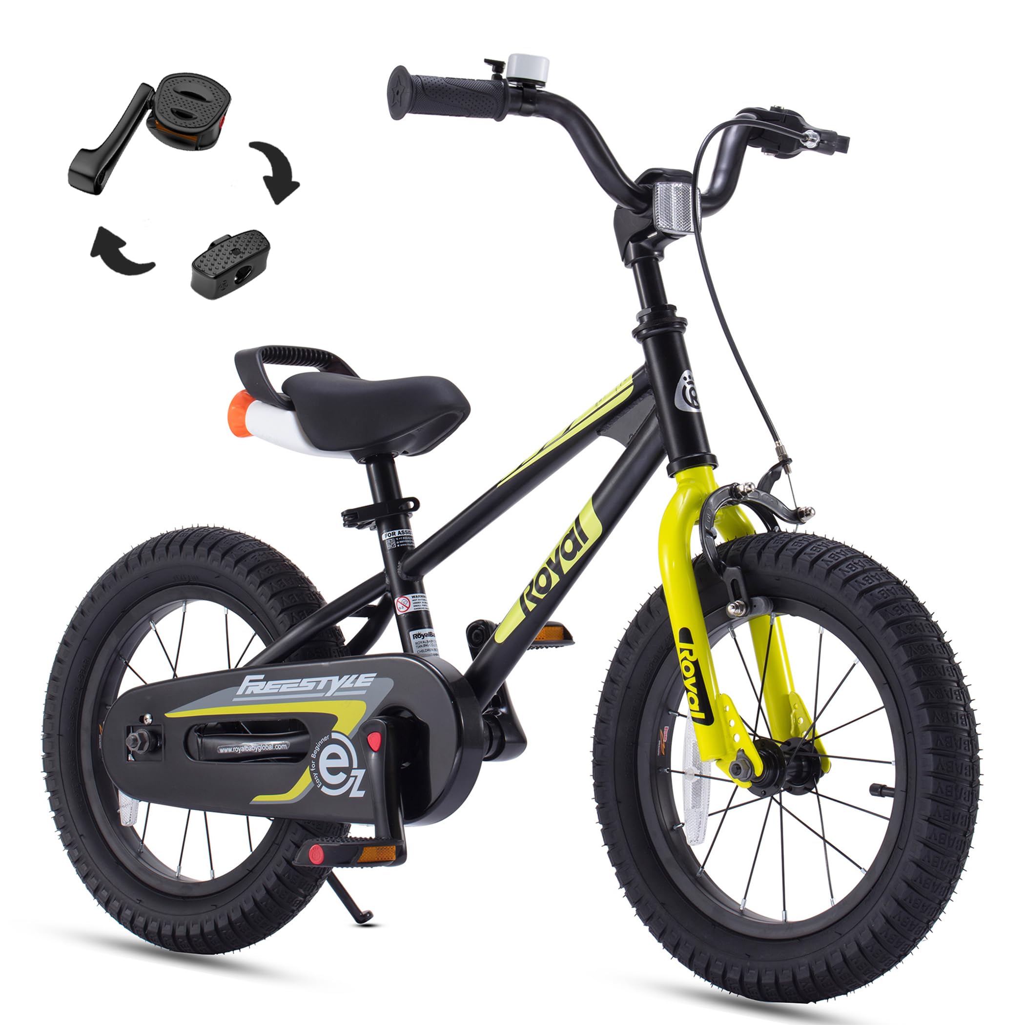 RoyalBaby Kids Bike - 12-18 Inch Freestyle Training Bicycle for Toddlers to Big Kids | Easy Balance to Pedal Learning | Perfect for Backyard Riding, Park Adventures & Neighborhood Cycling