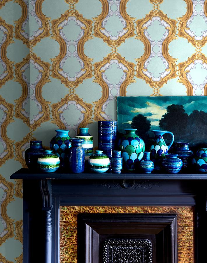 Louie Whoey Seafoam Wallpaper by Wallshoppe - Premium Peel & Stick Removable Wallpaper for Bedroom, Nursery & Home Decor