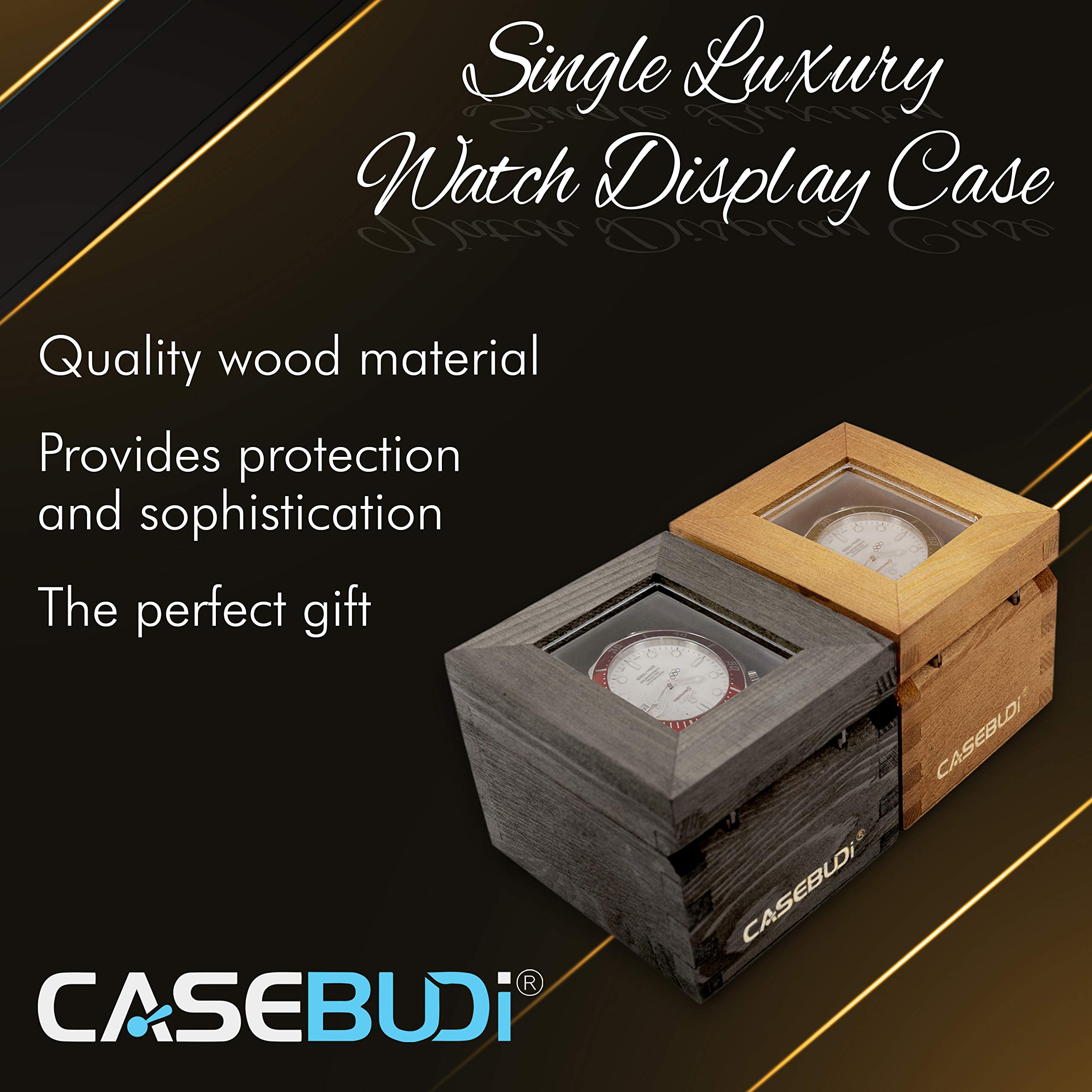 Elegant Single Wood Watch Display Case - Perfect Gift Box for Men & Women | Ideal for Jewelry Stores, Watch Collections, and Luxury Gifts