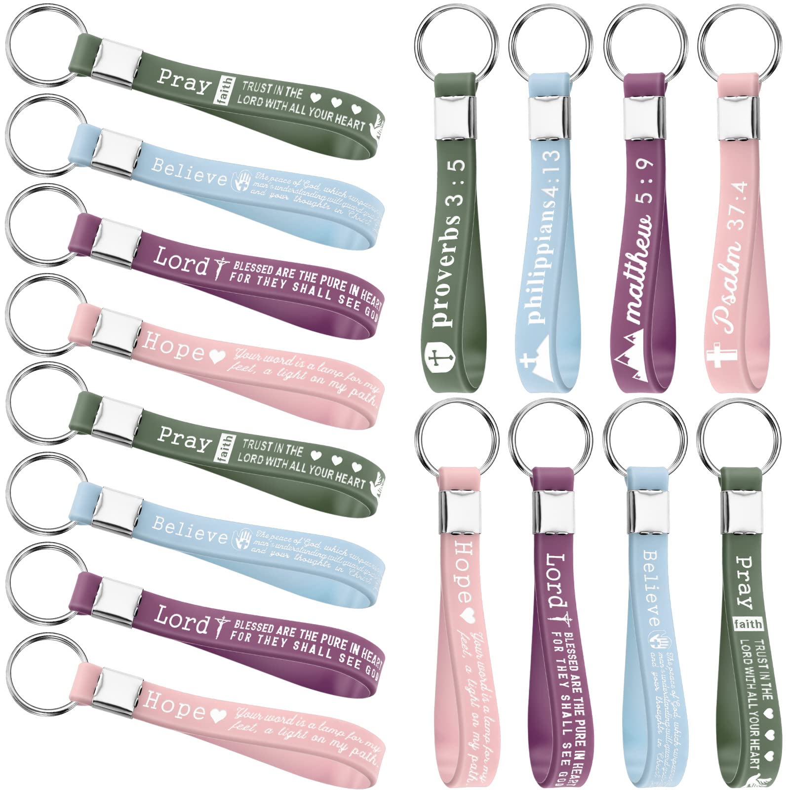 36 Pcs Christian Bible Keychains with Scripture - Inspirational Religious Gifts for Church, Father's Day, Baptism, Bible Study & Daily Encouragement