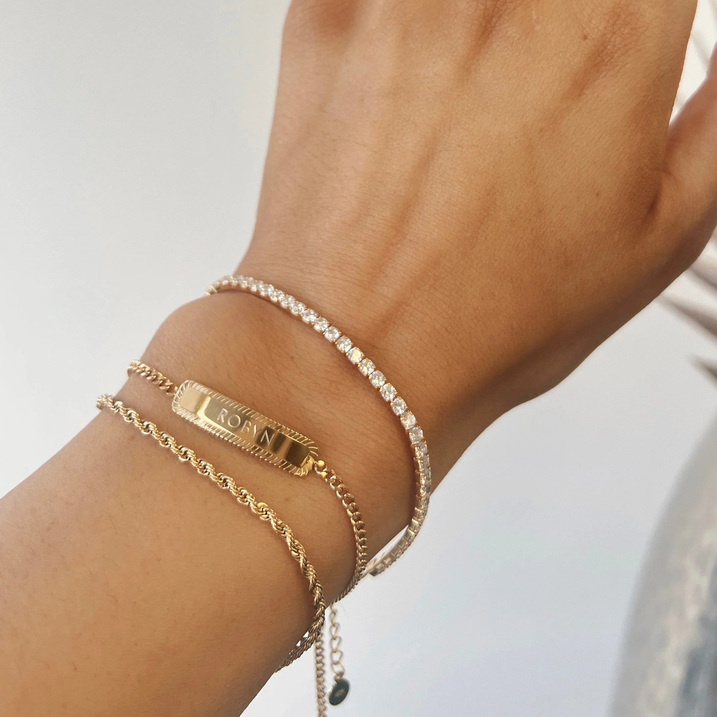 Gold Tennis Chain Bracelet & Small Pave Hoop Earrings Set - Elegant Jewelry for Women, Perfect for Parties, Weddings & Everyday Wear