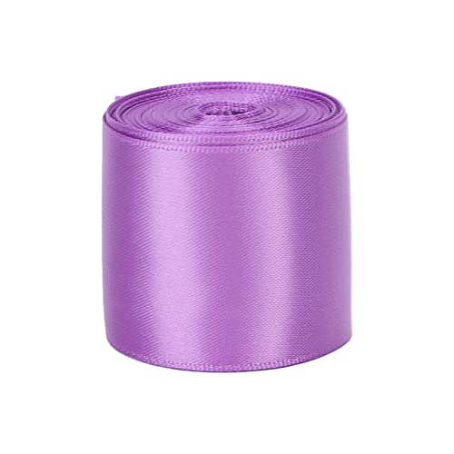 Double Sided Satin Ribbon Roll - 1.5 Inch Wide Purple Polyester Ribbon for Gift Wrapping, Hair Braiding, Wedding Decorations, DIY Crafts & Party Favors - Premium Quality Decorative Ribbon for All Occasions