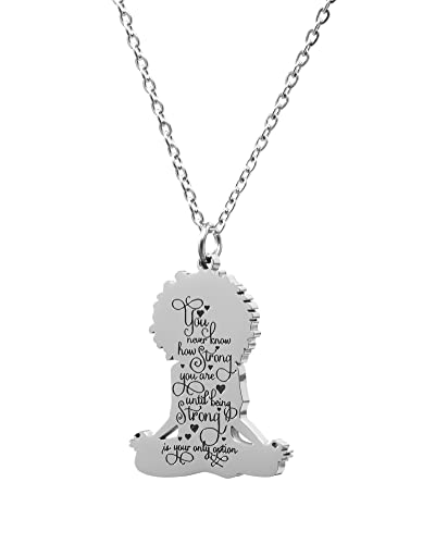 Silver - Silhouette Yoga Necklace - 2