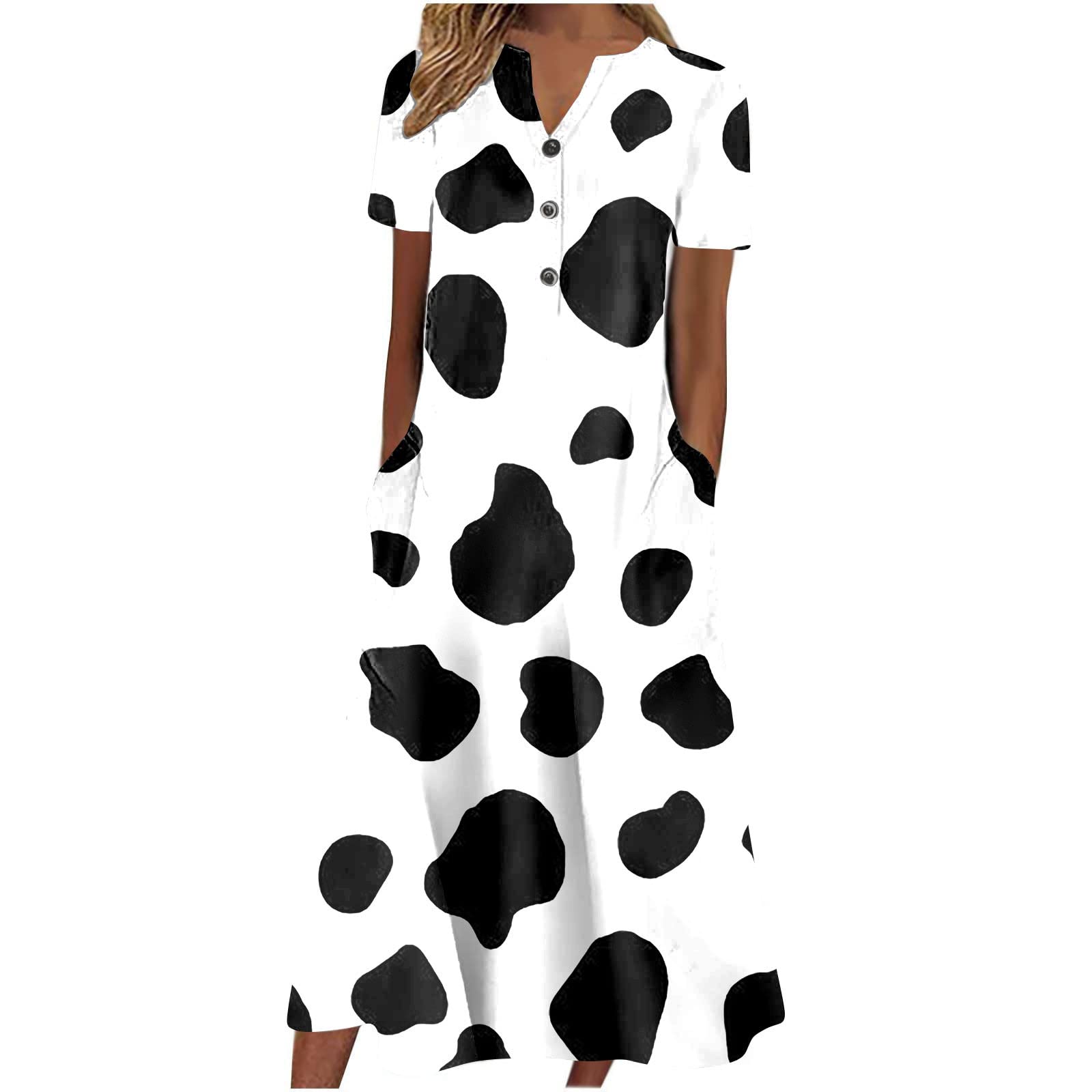LEHOZIHEQ Women's Summer Casual T-Shirt Dress - Short Sleeve Floral Print Sundress with Pockets | Beach Wear, Vacation Outfit, Lounge Dress