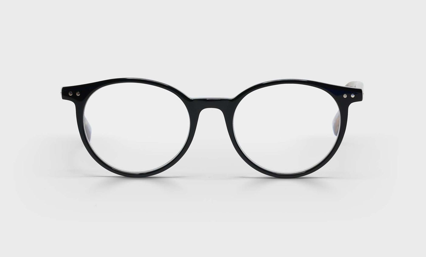 Case Closed Average Color 07 Black & Horn Front and Temples Eyeglasses - Stylish Reading Glasses for Men & Women - Perfect for Office, Reading, and Daily Use