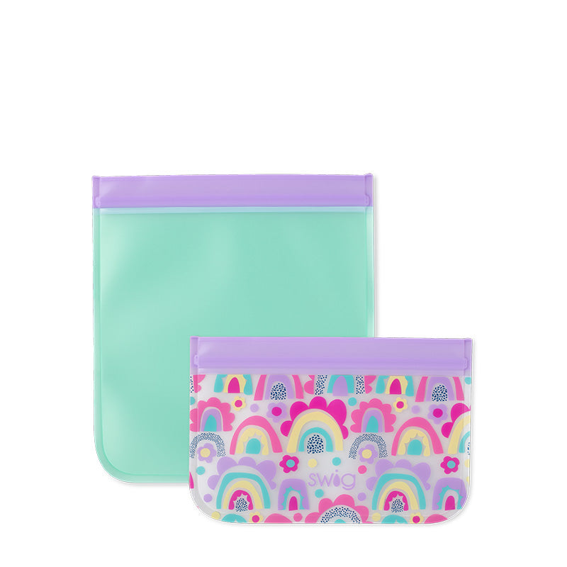 Rainglow Foldable Lunch Box Bundle - Insulated Bento Box for School, Work & Picnics - Leakproof & Eco-Friendly Meal Prep Containers
