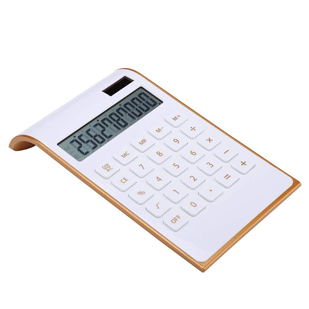 Slim & Elegant 10-Digit Desktop Calculator - Dual Power (Solar/Battery) for Office, Home & School - Perfect for Accounting, Budgeting & Math Calculations