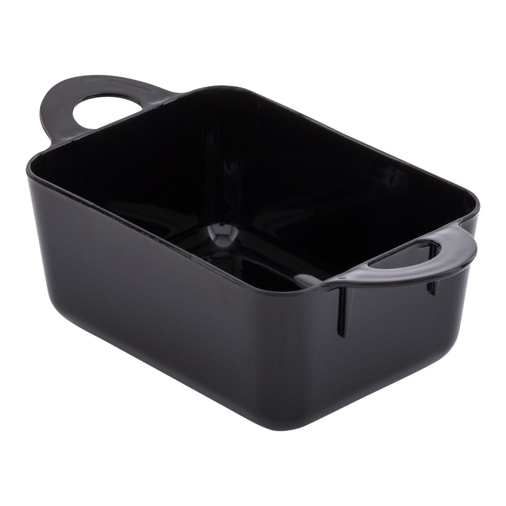 100 Pack 3 oz Rectangle Black Plastic Ramekins with 100 Silver Plastic Mini Forks - Perfect for Catering, Desserts, and Party Appetizers